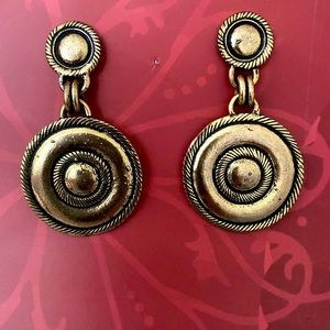 Tripoli - Vintage Brass earrings and pendant set